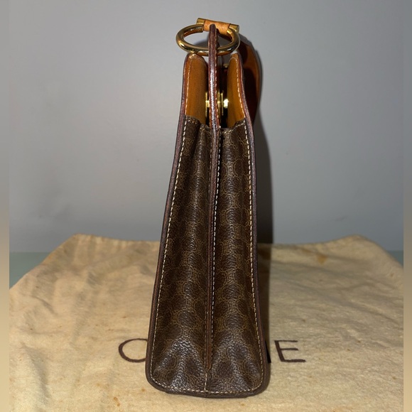 Celine Vintage Macadam Canvas Hand Bag Leather - Picture 8 of 15